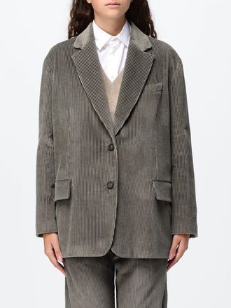 Brunello Cucinelli Blazer corto monopetto in velluto con spalle cadute