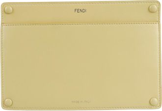 Fendi Cream Yellow Leather Pouch (Pre-Owned)
