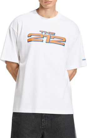 adidas New York City Cotton Graphic T-Shirt in White/Collegiate Royal at Nordstrom, Size Xx-Large