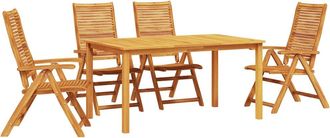 vidaXL Conjunto De Comedor De Jard&iacute;n 5 Uds. Marr&oacute;n Vidaxl
