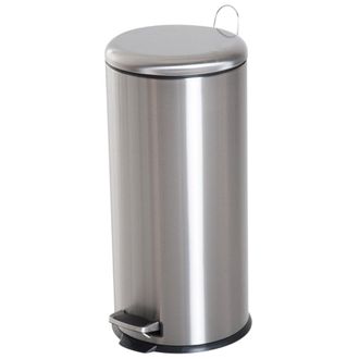 HOMCOM Cubo de basura &oslash;29.2x62.9 cm plateado