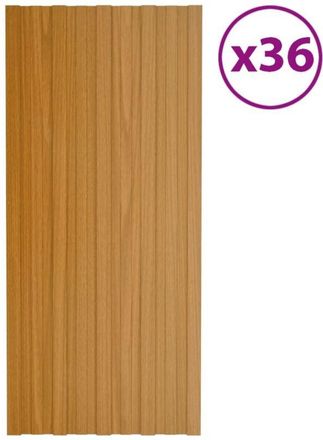 vidaXL Vidaxl - Panel De Tejado Acero Galvanizado Color Madera 36 Uds 100x45 Cm
