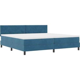 vidaXL Vidaxl - Cama Tipo Box Spring Azul Oscuro 200 X 200 Cm Terciopelo
