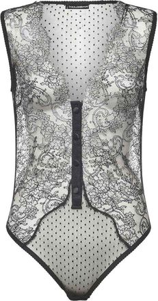 Dolce & Gabbana Textured Plumetis Bodysuit