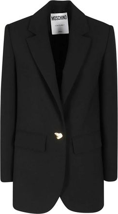 Moschino Elegante Nero Outerwear Jas Aw 23 - Dames - Blazers - Zwart - M - Polyester - Jassen