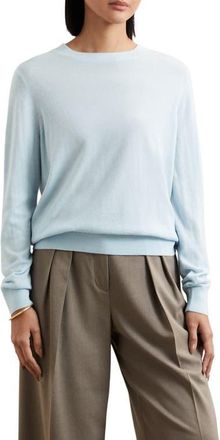 Reiss Hester Crewneck Wool Sweater in Blue at Nordstrom, Size Small