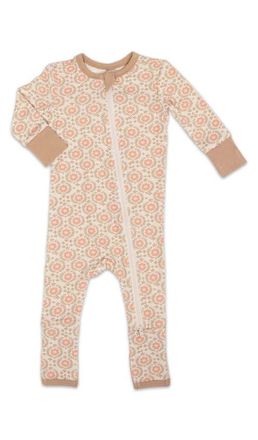 Everly Grey Convertible Romper Fitted Long Sleeve Pajama in Bohemian at Nordstrom, Size 12-18M