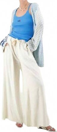 Me369 Ariel Wide Leg Pants In Natural