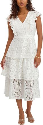 Kensie Floral Lac Midi Dress