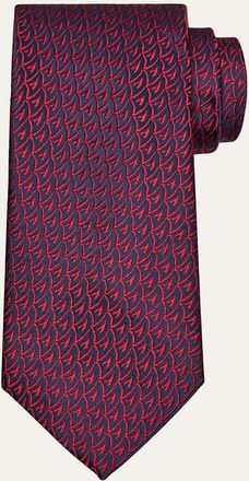 Charvet Mens Sailboat Woven Silk Tie