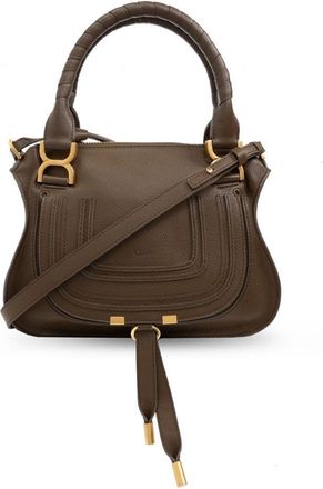 Chlo&eacute; small Marcie tote bag - women - Calf Leather/Linen/Flax/Cotton - One Size - Brown