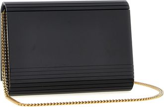 Saint Laurent Womens Black Plexiglass Crossbody Bag