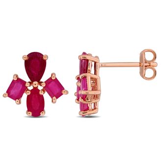 Mimi & Max Multi-Gem Cluster Stud Earrings Sterling Silver