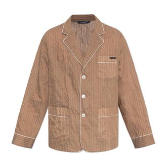 Dolce & Gabbana Casual Shirts, male, Brown, Size: XL Crumpled Effect Shirt