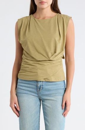 DKNY Sleeveless Gathered Top in Sage at Nordstrom Rack, Size X-Large