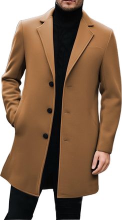 Generic Mens Trench Coat, Long Jackets Men 3/4 Length Coat Windbreaker Mens Winter Pea Coats Jacket Outerwear Mid Length Peacoat Long Sleeve Overcoat Wool Tre