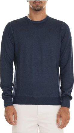 Gran Sasso Steen Gewassen Merino Wol Trui - Heren - Ronde hals truien - Blauw - 3XL - Wol - Truien & Vesten