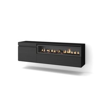 Skraut Home Skraut Home - Mueble Tv, Televisi&oacute;n, Muebles De Sal&oacute;n, Almacenaje, 150x45x35cm, Para Tv Hasta 65, Chimenea El&eacute;ctrica, Colgado, Suspendido, Estilo Mode