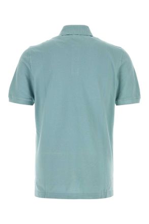 Fedeli Mens Light-Blue Piquet Polo Shirt Anice Exterior: Cotton
