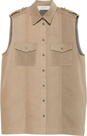 Golden Goose Osanne overhemdjurk - Dames - Jurken - Beige - Maat: XS Katoen