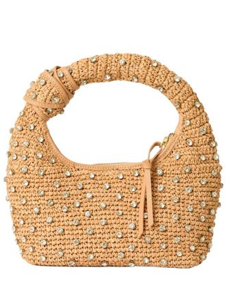 BTB Los Angeles Btb Los Angeles Maeve Crystal Raffia Hobo Bag