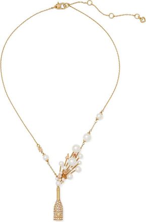 Kate Spade New York champagne bottle pendant necklace in Champagne/gold at Nordstrom