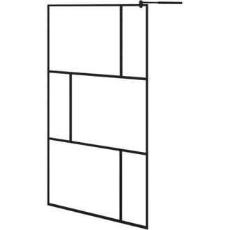 vidaXL Vidaxl - Mampara De Ducha Accesible Con Vidrio Templado Negro 115x195 Cm
