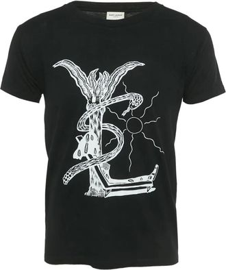 Saint Laurent T-shirt con stampa - Nero