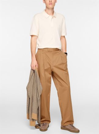 BOSS Mens Wide-leg pleated chinos