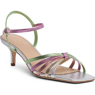 Cinq &agrave; Sept Malia Ankle Strap Sandal in Light Gold Metallic at Nordstrom, Size 10.5Us