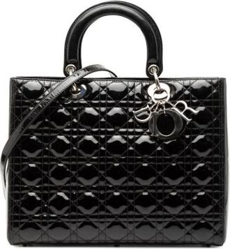Dior Pre-owned Handbags, female, Black, Size: ONE SIZE Pre-owned Vintage Leather Handbag
