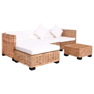 vidaXL Set Divano 14 Pz In Rattan Naturale - Vidaxl