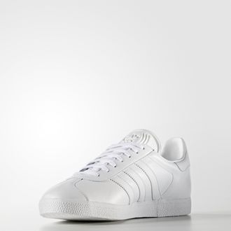 adidas Sneaker ADIDAS ORIGINALS Gazelle, Herren, Gr. 40, weiss (cloud wei&szlig;, cloud wei&szlig;, gold metallic), Leder, Synthetik, Schuhe Sneaker