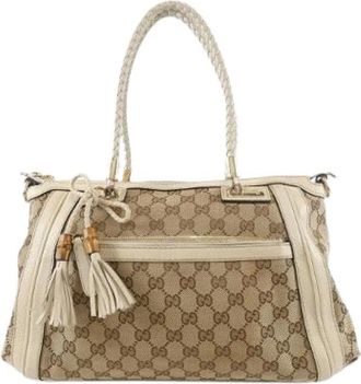Gucci Pre-owned Handbags, female, Beige, Size: ONE SIZE Pre-owned GG Canvas Tote Bag