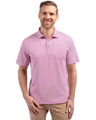 Cutter & Buck Virtue Eco Pique Stripe Recycled Mens Polo Shirt