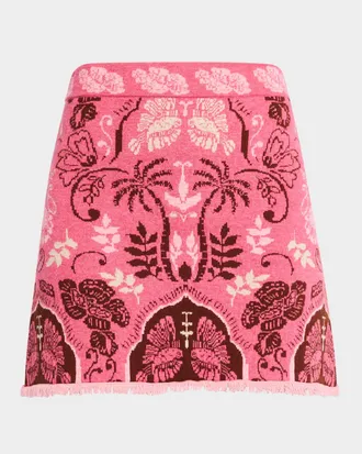Cara Cara Lindy Jacquard Knit Wool-Blend Mini Skirt