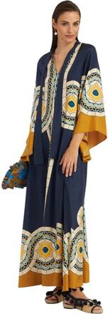 La DoubleJ Magnifico Zijden Jurk - Dames - Maxi kleedjes - Blauw - XS - Kleedjes