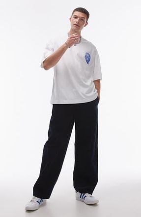 Topman Wide Leg Corduroy Pants in Navy at Nordstrom Rack, Size 36 X 32