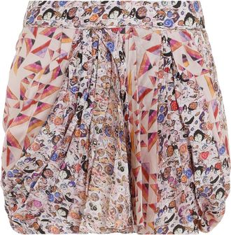 Isabel Marant Ecru Lovia Viscose Mini Skirt-Donna