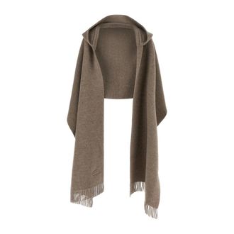 Brunello Cucinelli Poncho bufanda con capucha en mezcla de cachemir - Accessories - Mujer - Marr&oacute;n - ONE SIZE
