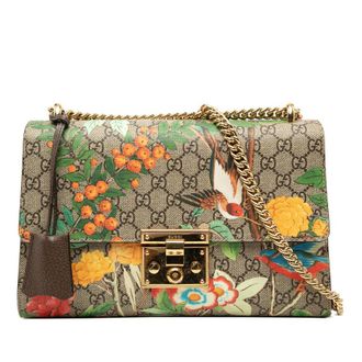 Gucci Pre-owned Gucci Medium GG Supreme Tian Padlock Shoulder Bag Ladies OLGJJJ917DFDNCOB