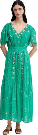 La Petite Francaise Dames, Jurken, Groen, Maat: XS Katoen
