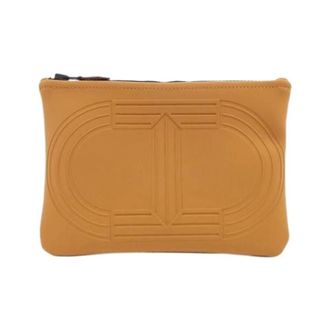 Herm&egrave;s Pre-owned Pouch - Dames - Pre-owned - Bruin - Maat: ONE Size Polyamide