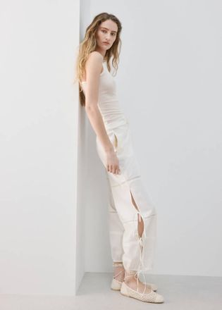 Mango Pantaloni cotone harem fiocchi bianco avorio - Donna - S - MANGO