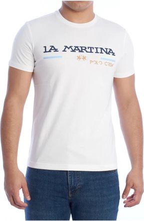 La Martina T-shirt met korte mouwen - Heren - T-shirts - Wit - 3XL - Katoen - Tops