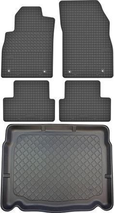 OEM Opel Astra Iv J Hatchback De 10.2009 A 10.2015 Set - Alfombrillas De Goma Para Coche + Alfombrilla Para Maletero
