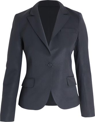 Theory Single-Breasted Blazer in Black Wool