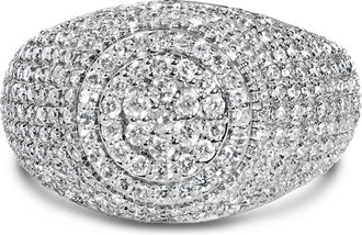 House of Brilliance Mens 10K Yellow Gold 1 1/2 Cttw Diamond Cluster Dome Band Ring