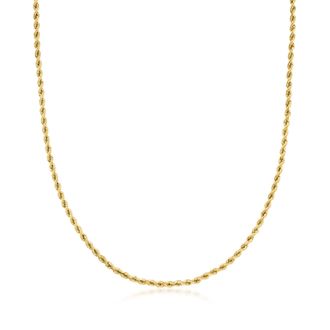 Ross-Simons Italian 2.1mm 10kt Yellow Gold Rope-Chain Necklace
