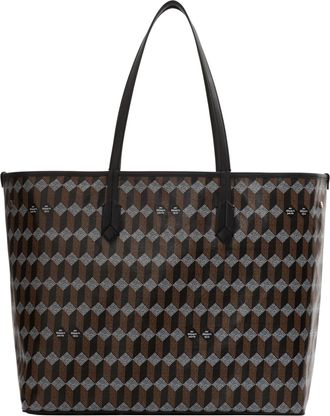 Au D&eacute;part Reversible Monogram Tote Bag With Leather Handles